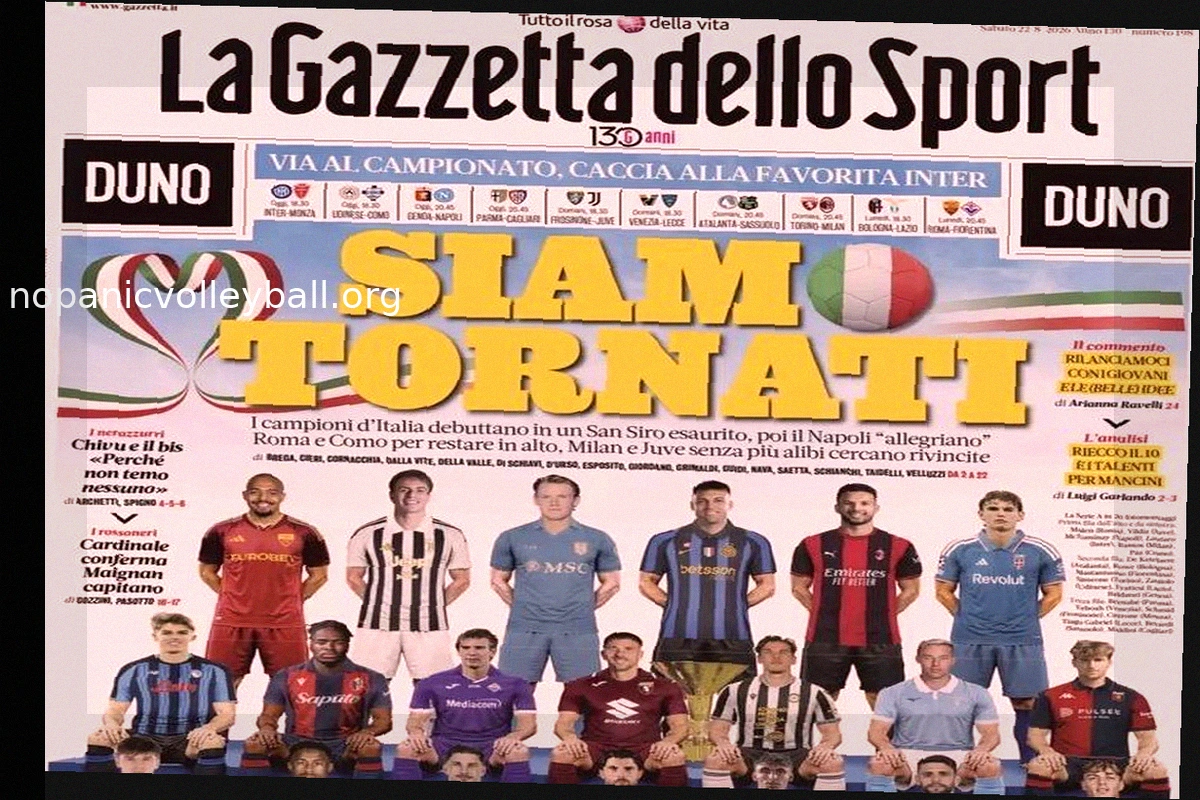 Today Serie A Kicks Off: La Gazzetta dello Sport Declares "We Are Back"